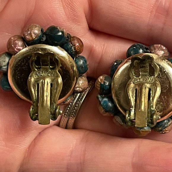 Japanese Stamped Mod Clip on Green, Blue and Gold - Picture 3 of 6